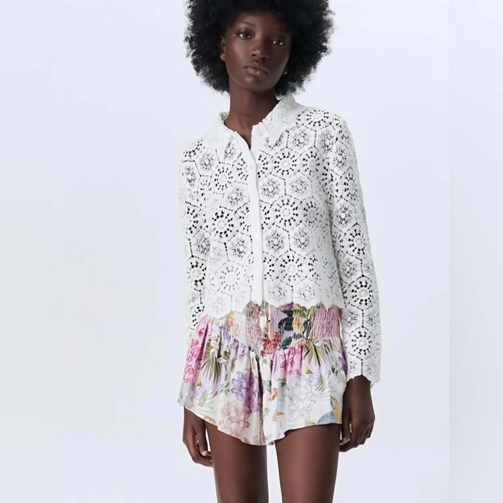 Zara Women's Multicolor Floral High Waist Shorts